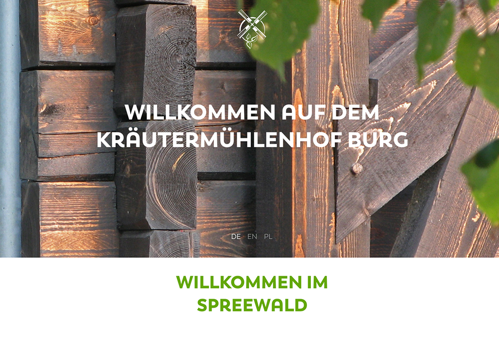 Design und Entwicklung Website Kräutermühlenhof Spreewald